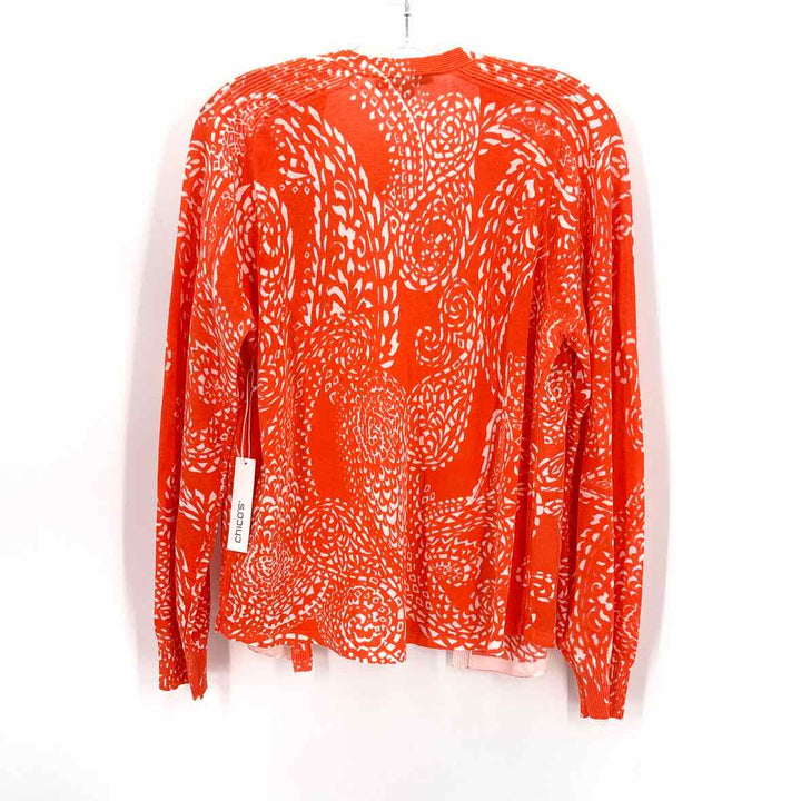 Size M Chico's Orange Knit Cardigan