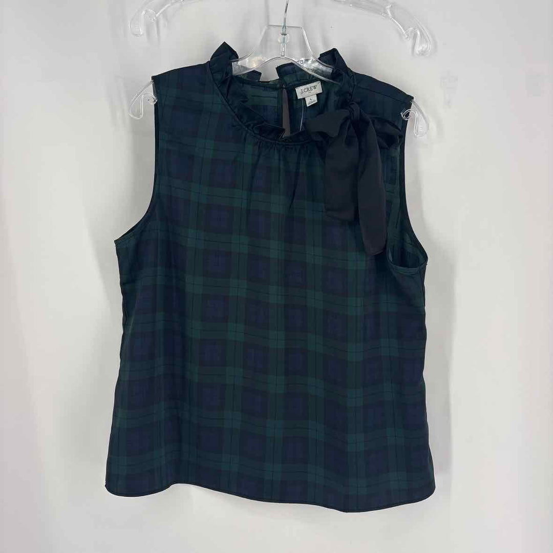 Size L J Crew Green Print Shirt