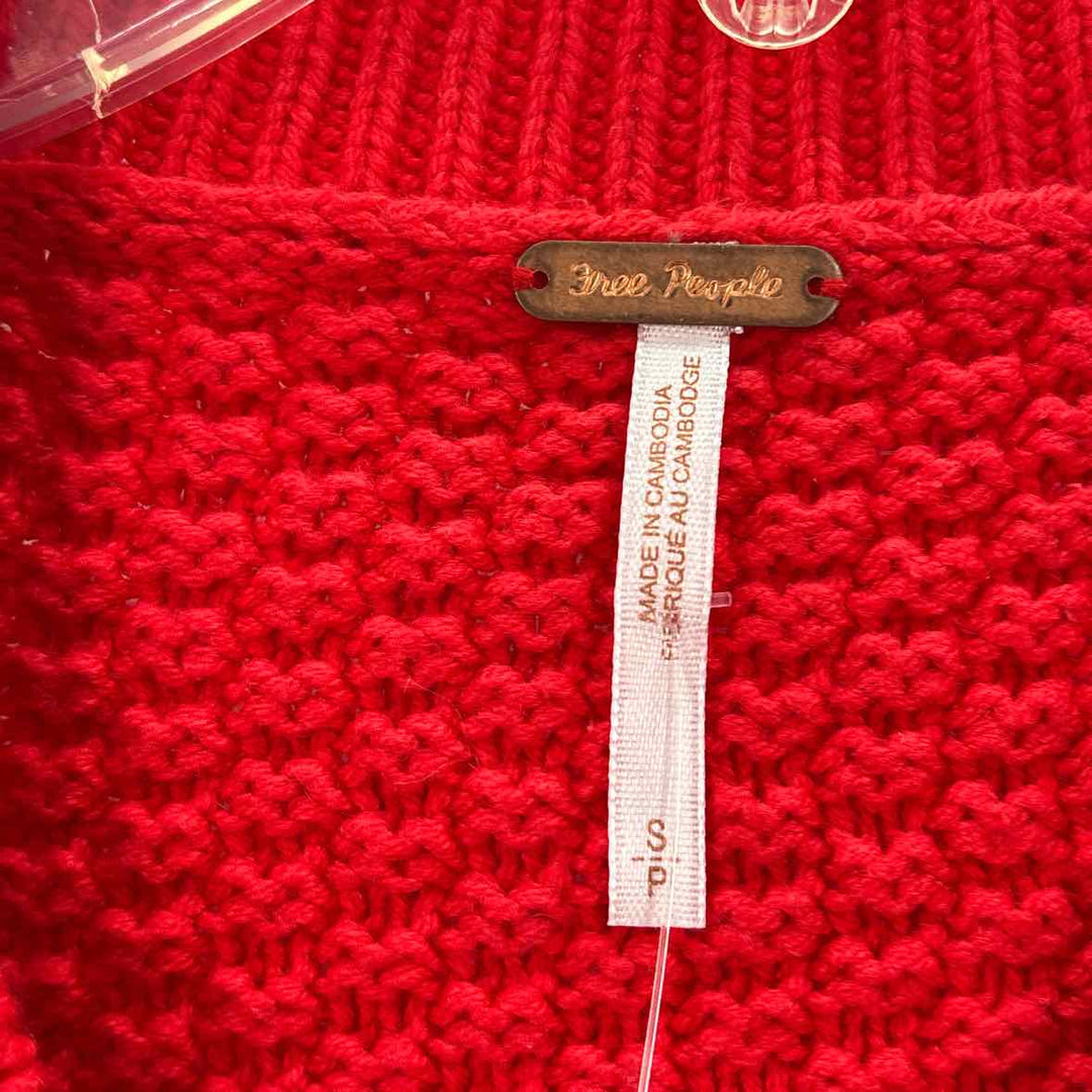 Size S FREE PEOPLE Red Knit Cardigan