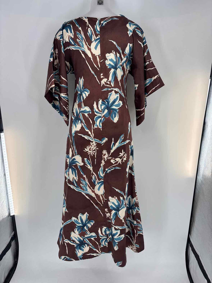 Size S FRANCES VALNTINE Brown Print Dress