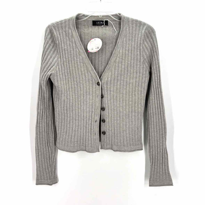 Size L AKIRA Gray Knit Cardigan