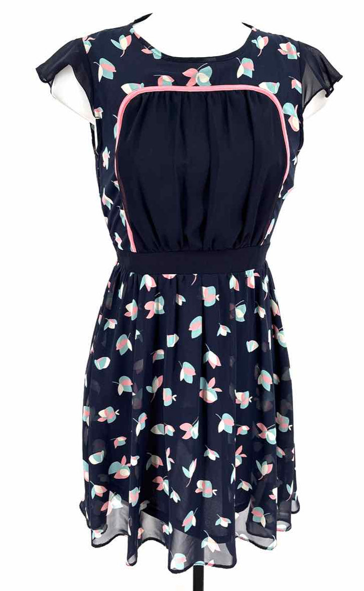 Size XS Navy Print Dress