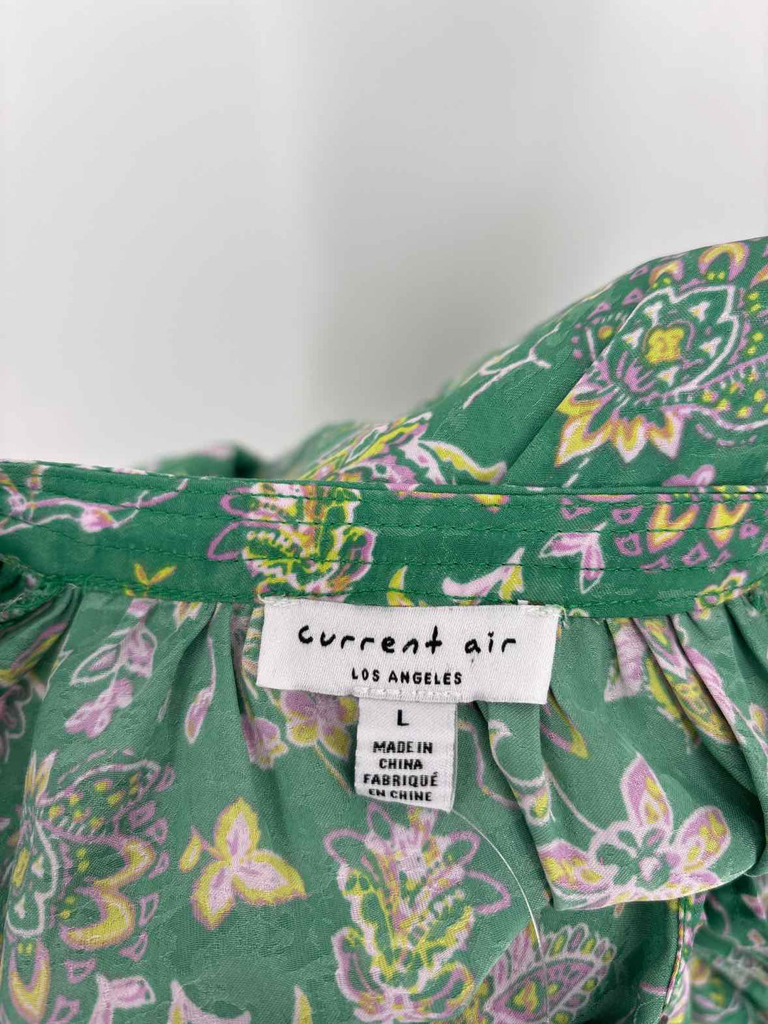 Size L CURRENT AIR Green Print Dress