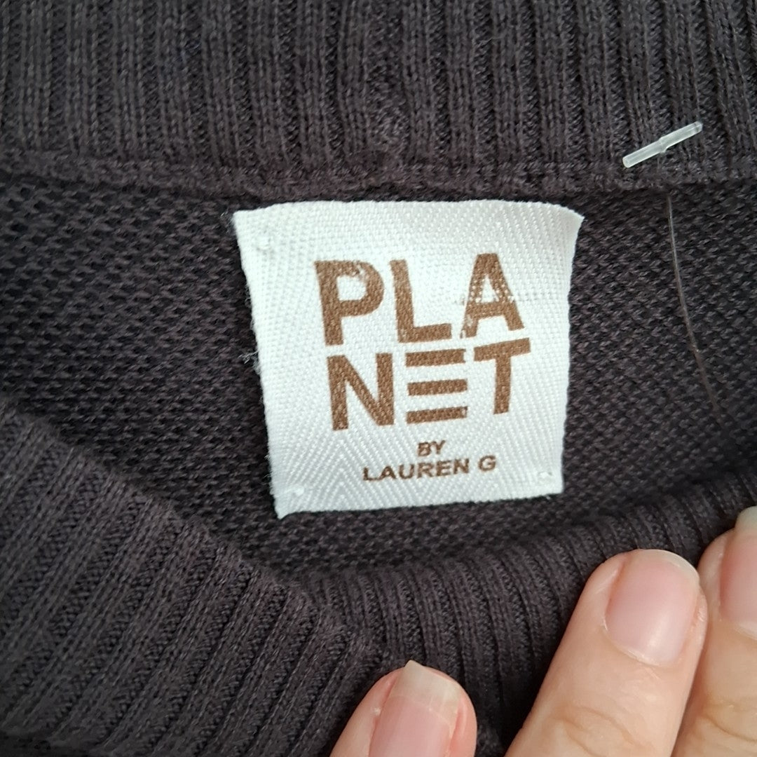 Size L PLANET Brown Knit Sweater