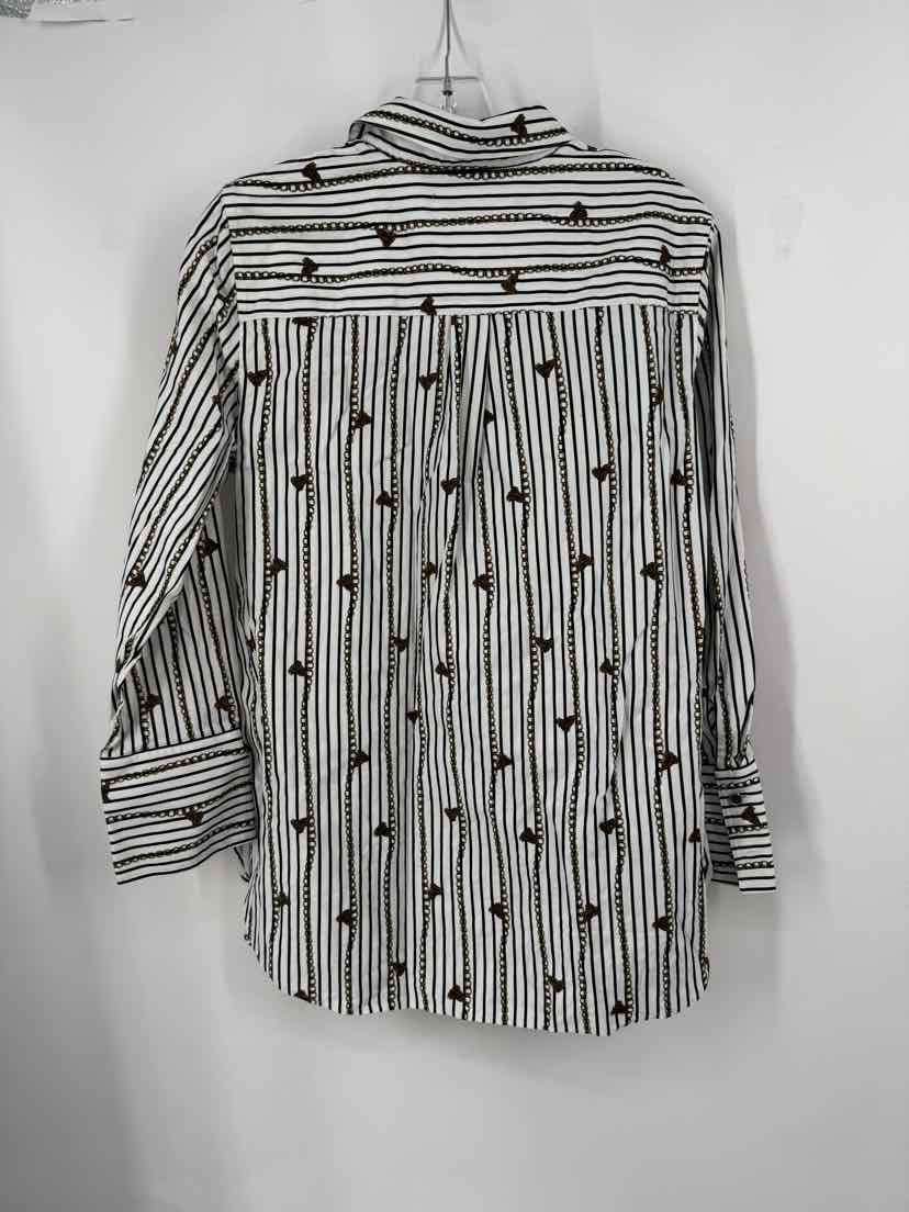 Size 8 Chico's White Print Shirt