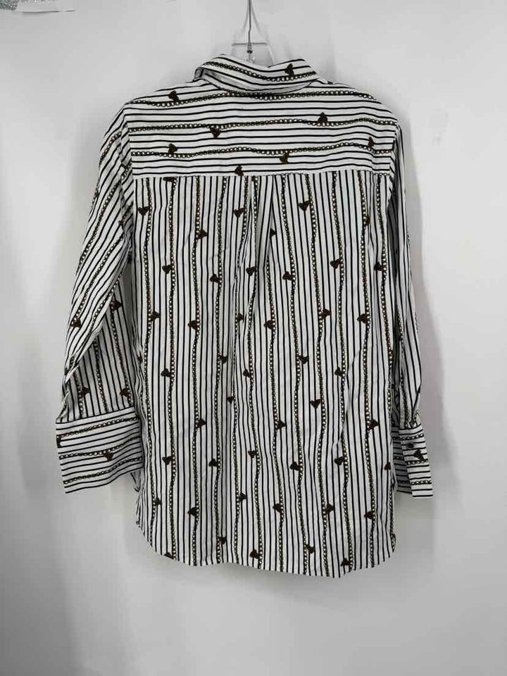 Size 8 Chico's White Print Shirt