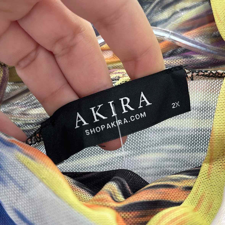 Size 2X AKIRA Multi-Color Mesh Shirt