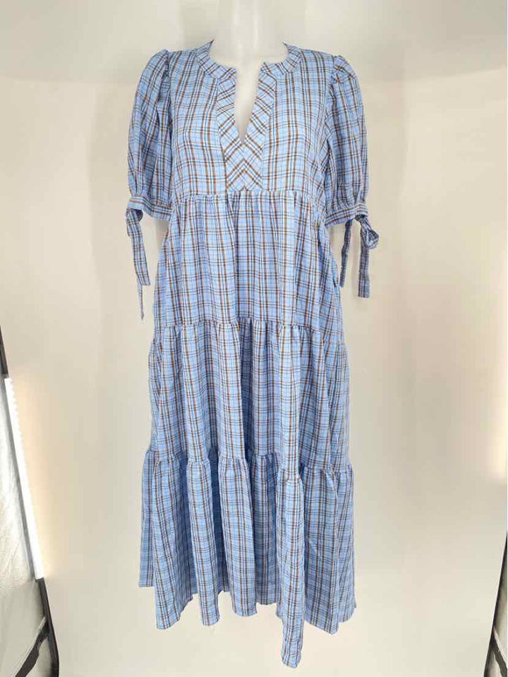 Size S ENGLISH FACTORY Blue Print Dress