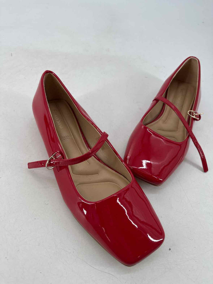Shoe Size 9.5 FRANCO SARTO Red PATENT Flats
