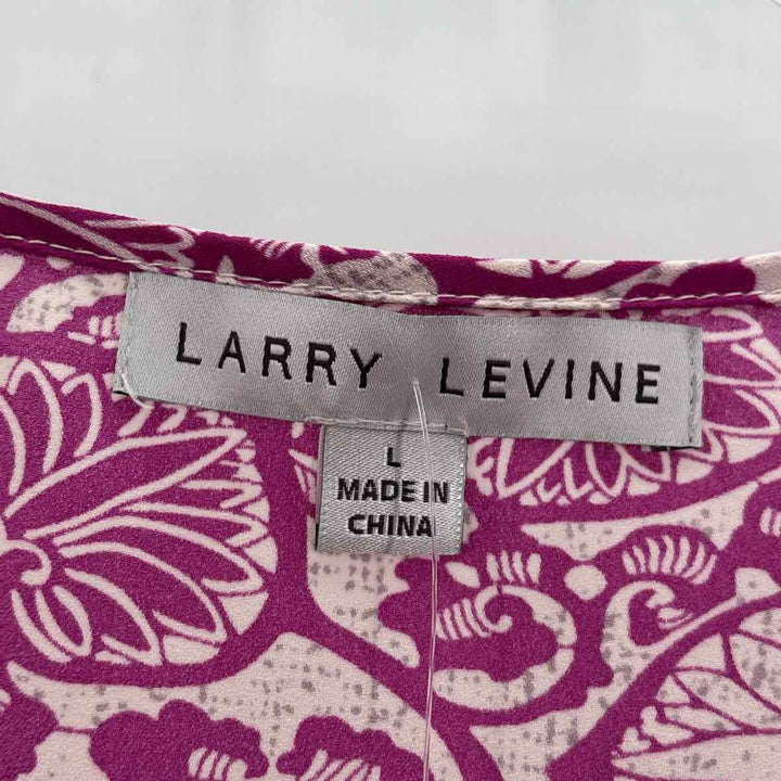 Size L LARRY LEVINE Purple Print Shirt