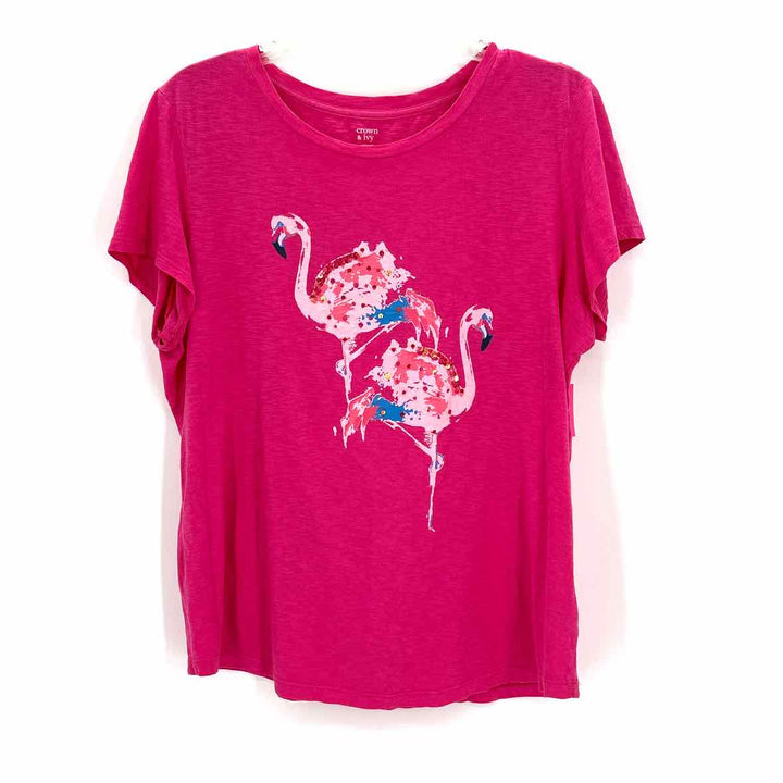 Size XL CROWN & IVY Hot Pink Shirt