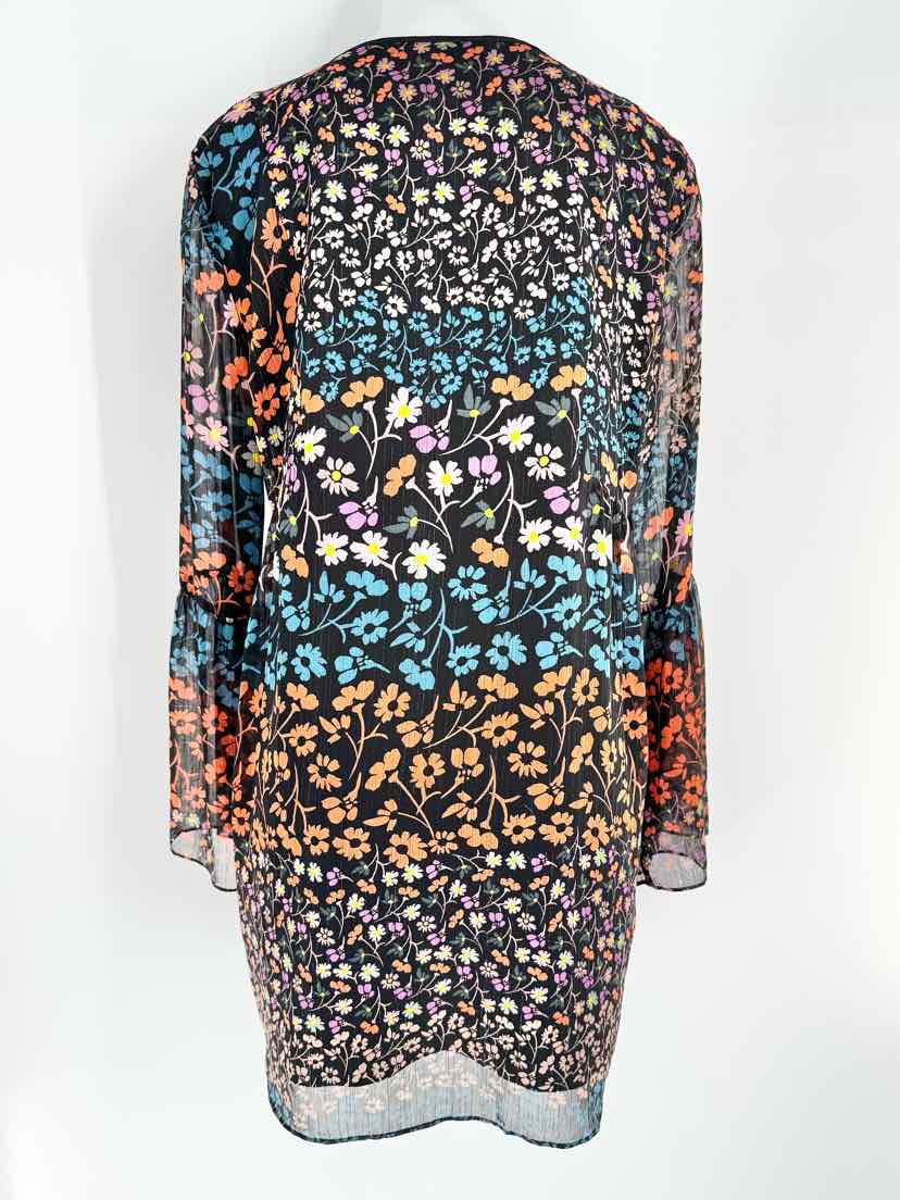 Size L BCBG Black Print Dress