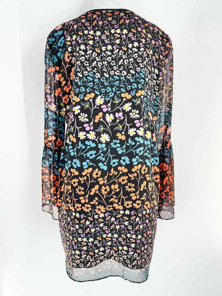Size L BCBG Black Print Dress