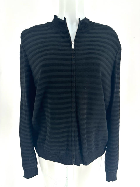 Size L ST JOHN Black Cotton Jacket