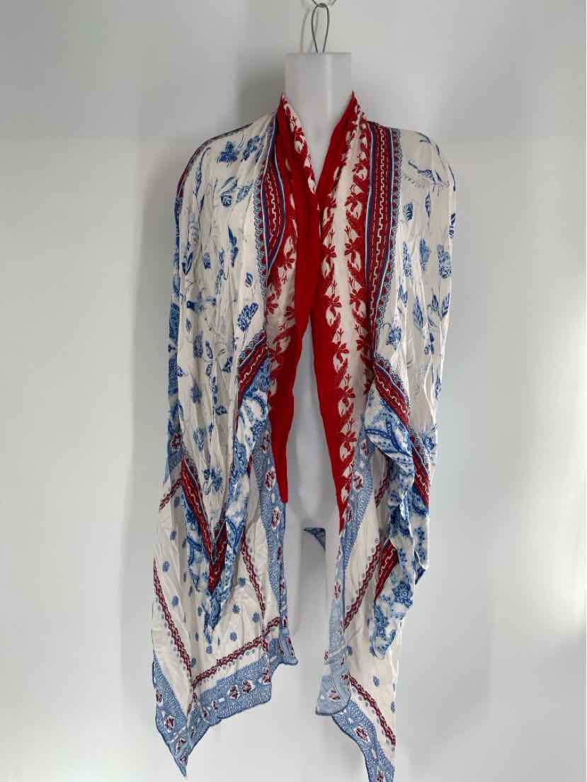 Size One Size FREE PEOPLE Red Print Cardigan