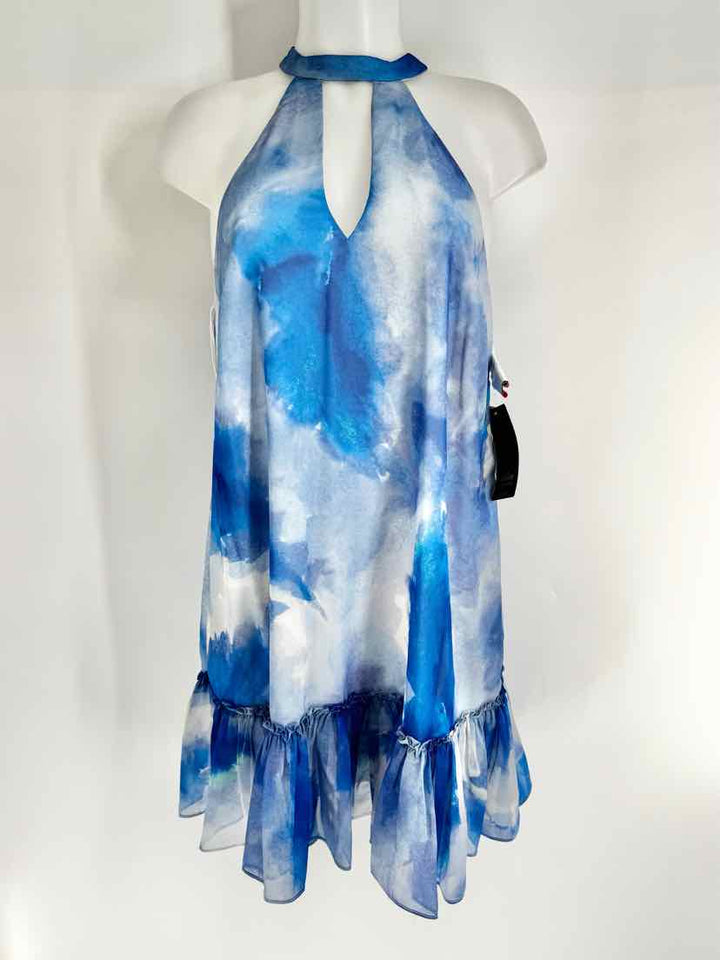 Size 10 AIDAN Blue Print Dress