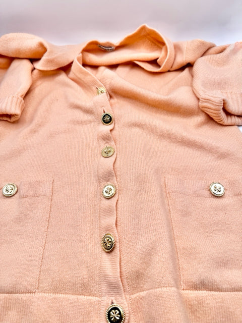 Size 0 Chanel Peach Cashmere Cardigan