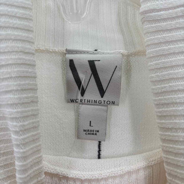 Size L WORTHINGTON Cream Knit Sweater