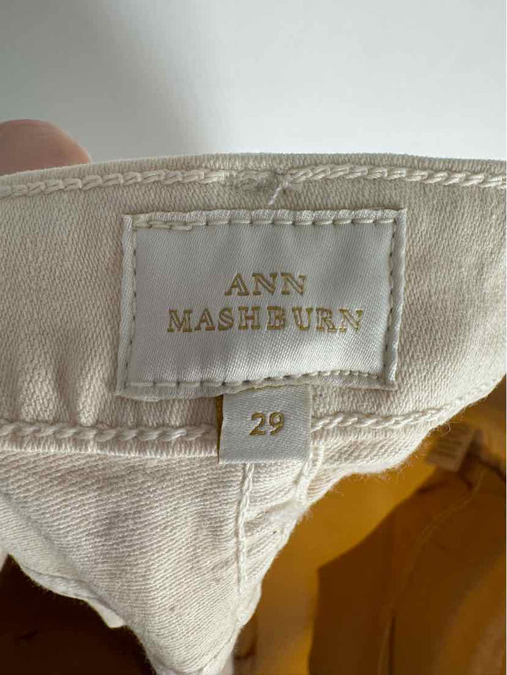 Size 29 ANN MASHBURN Cream Pants