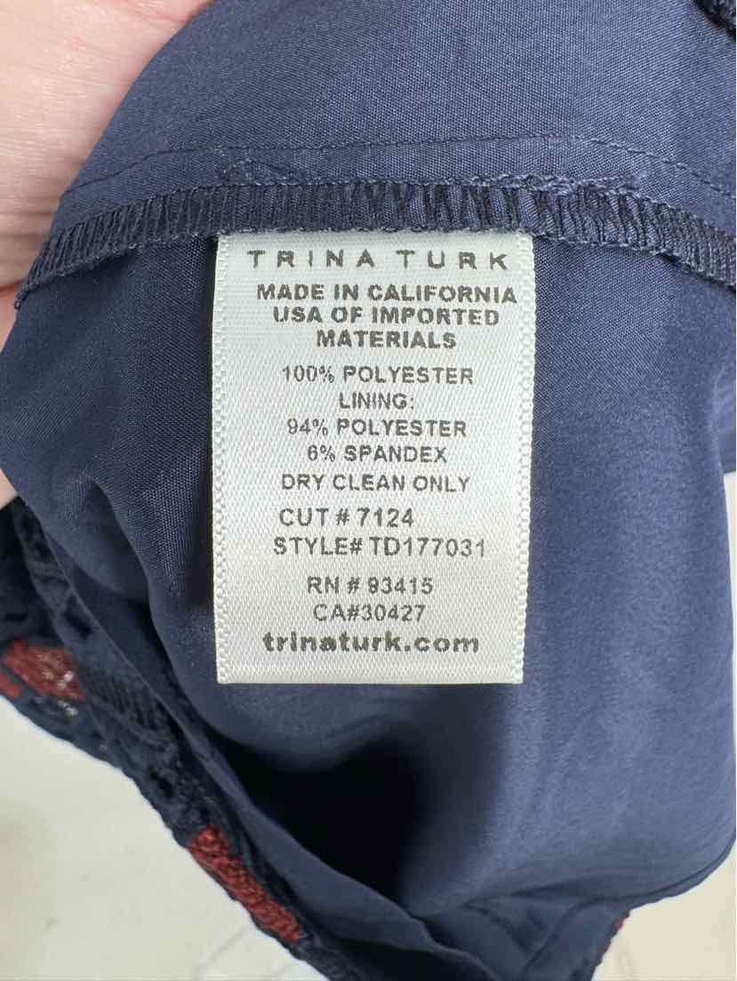Size 10 TRINA TURK Navy Print Dress