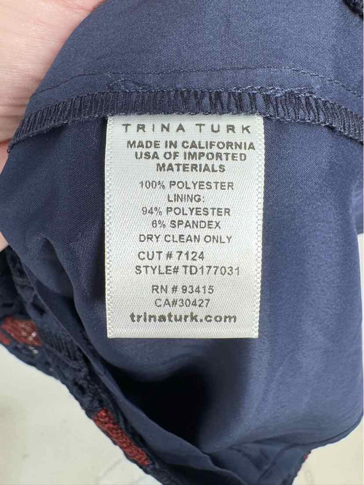 Size 10 TRINA TURK Navy Print Dress