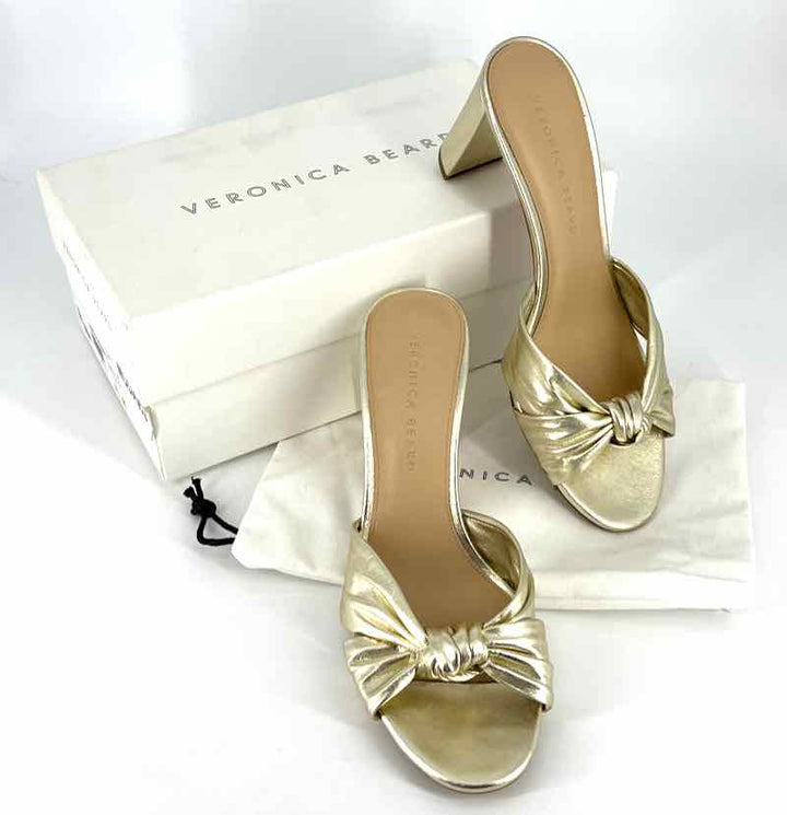 Shoe Size 9.5 VERONICA BEARD Gold Leather Sandals