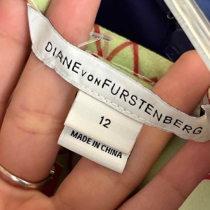 Size 12 DIANE VON FURSTENBERG Lime Green Dress