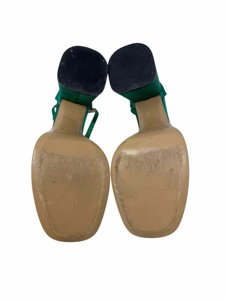 Shoe Size 38.5 Green Sateen Pumps