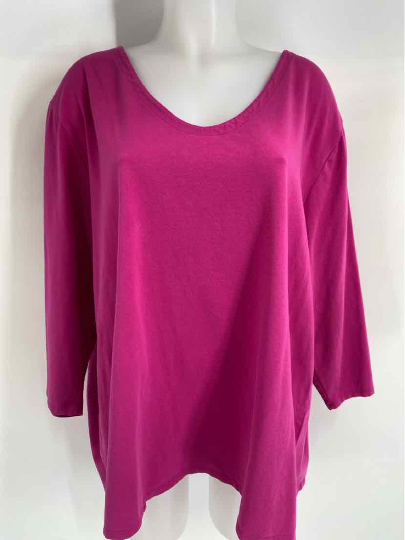 Size 4X J JILL Fuschia Cotton Shirt