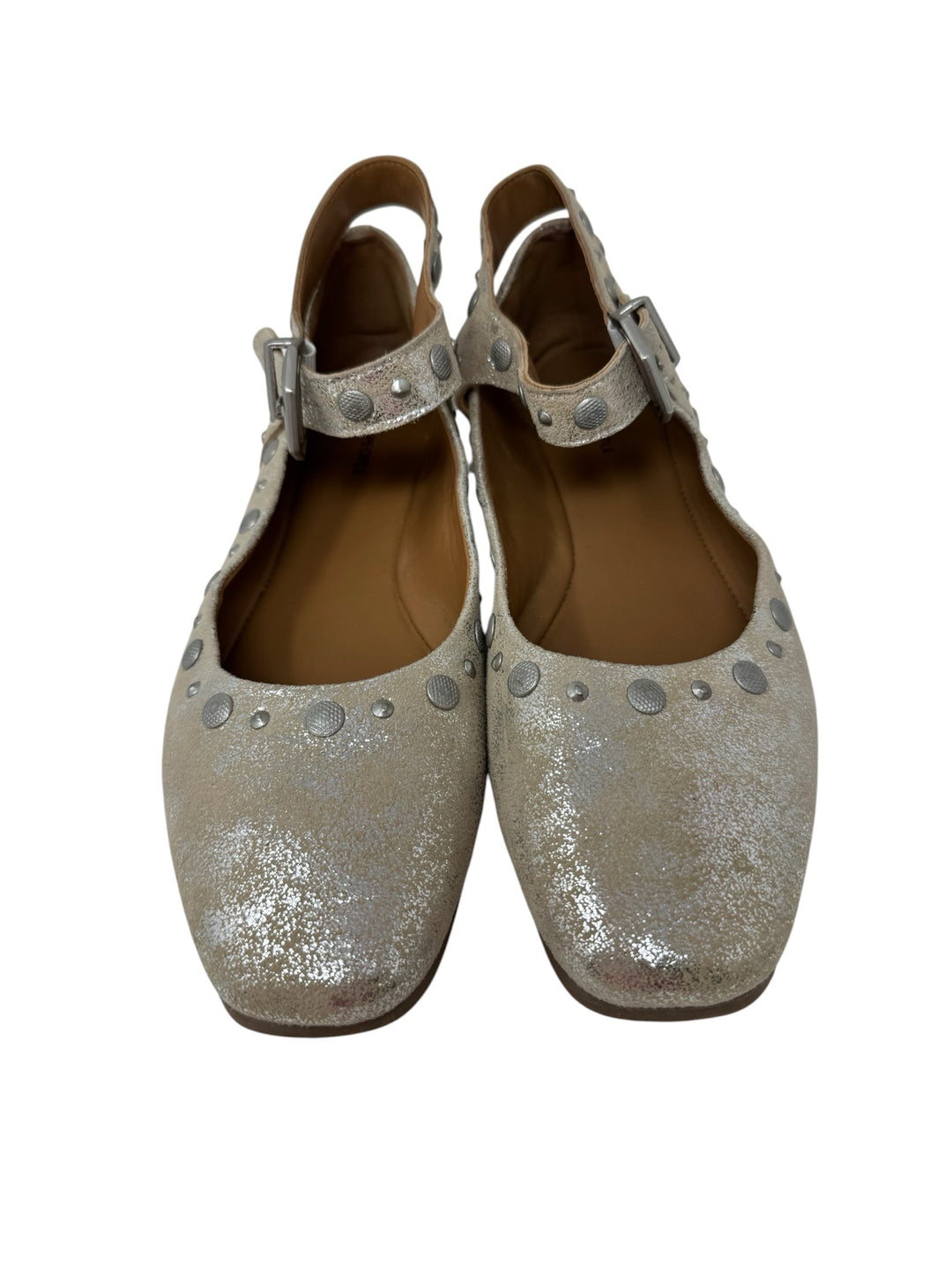 Shoe Size 8.5 FREE PEOPLE Silver Flats