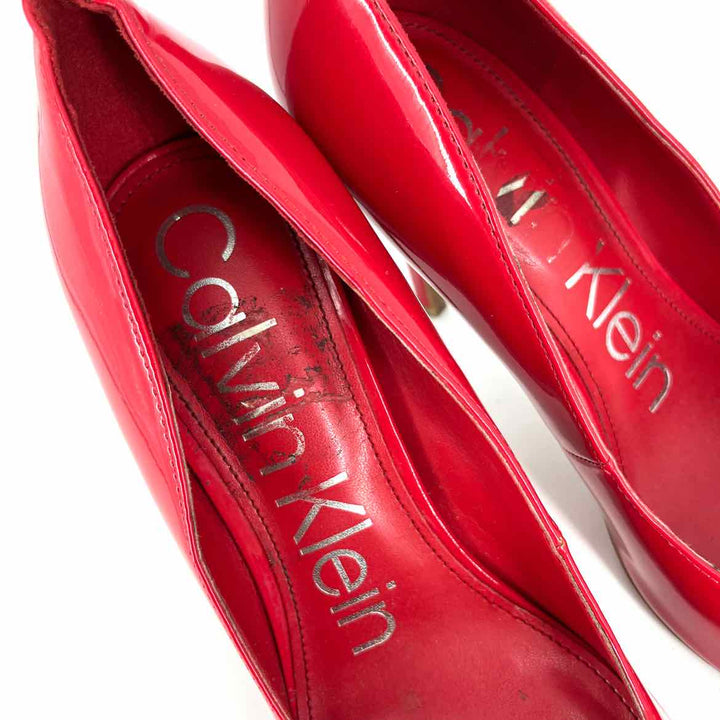 Shoe Size 9.5 Calvin Klein Red PATENT Pumps