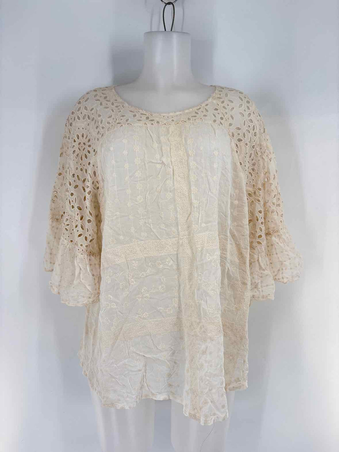 Size L Johnny Was Cream Shirt