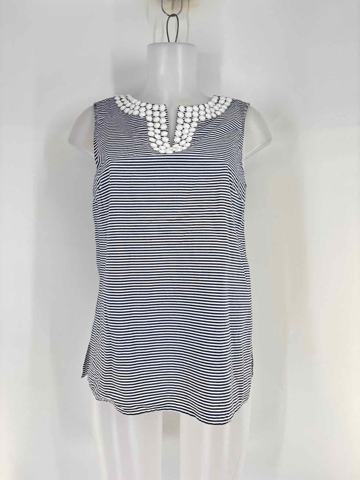 Size 6 Talbots Navy Print Shirt