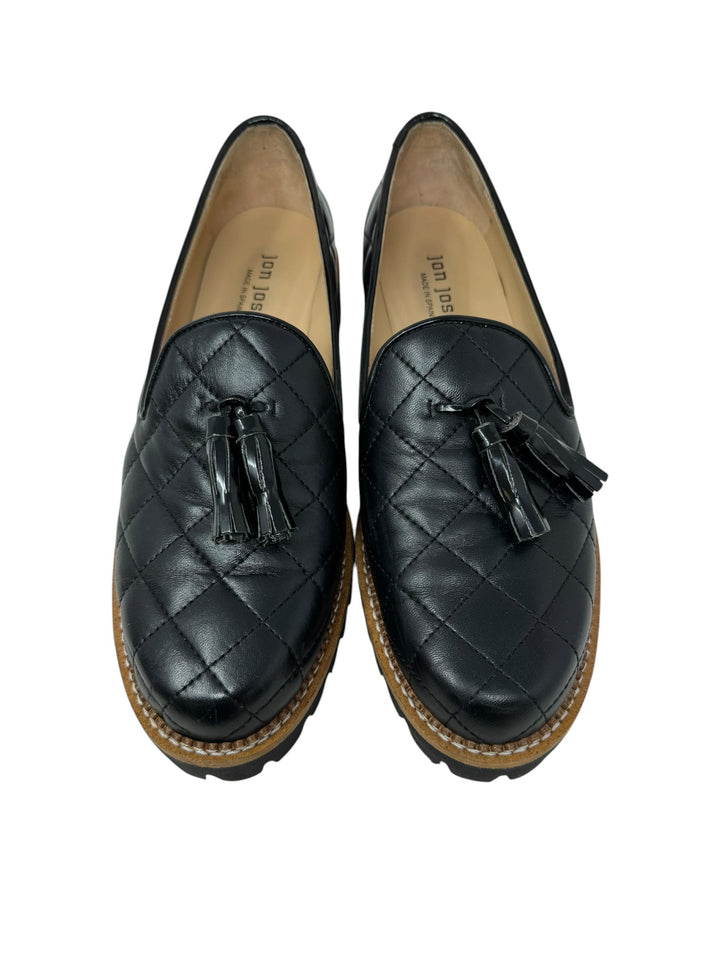 Shoe Size 40 JON JOSEF Black Leather Loafers
