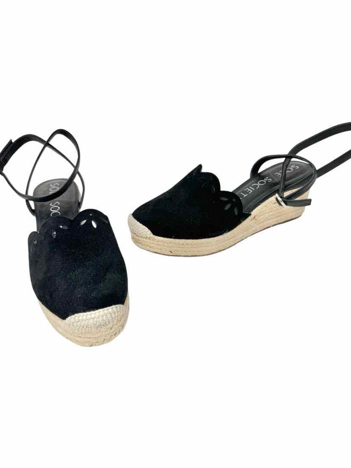 Shoe Size 9 SOLE SOCIETY Black Suede Sandals