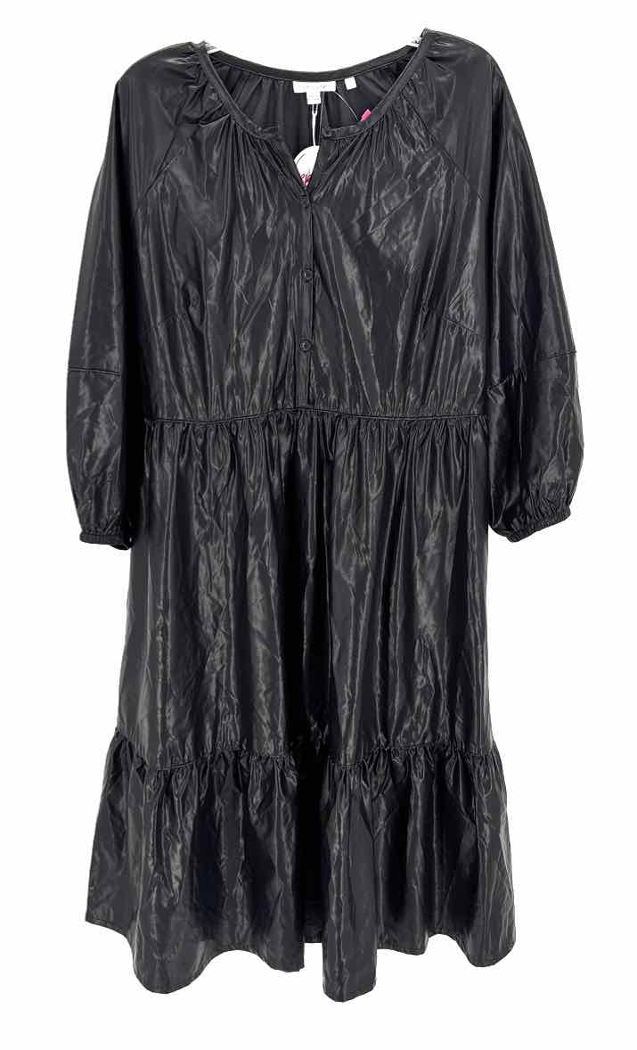 Size L Chico's Black Faux Leather Dress
