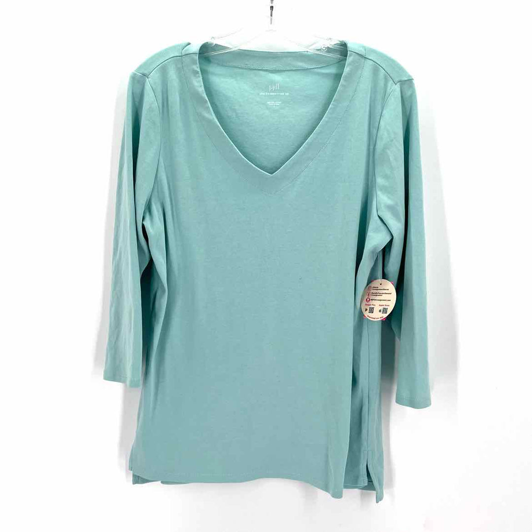 Size L J JILL Aqua Knit Shirt