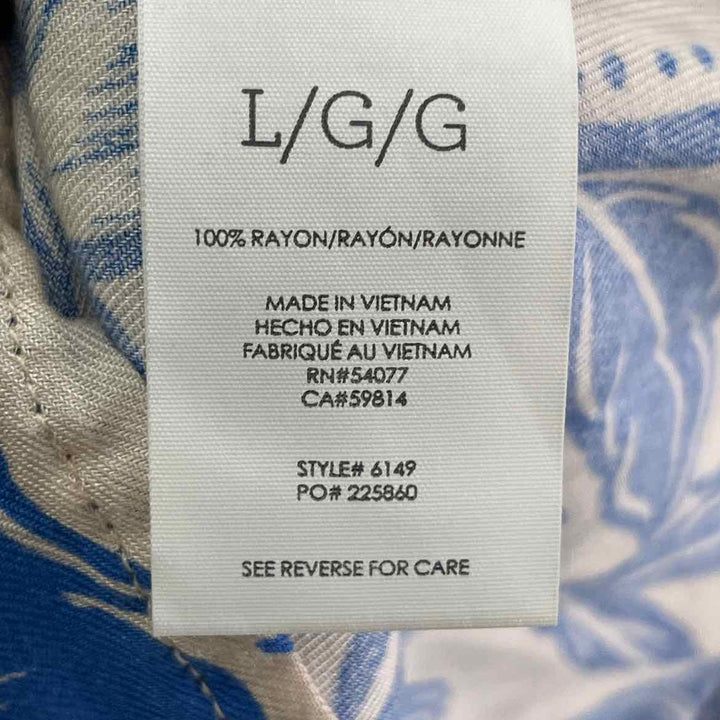Size L CABI Blue Print Dress