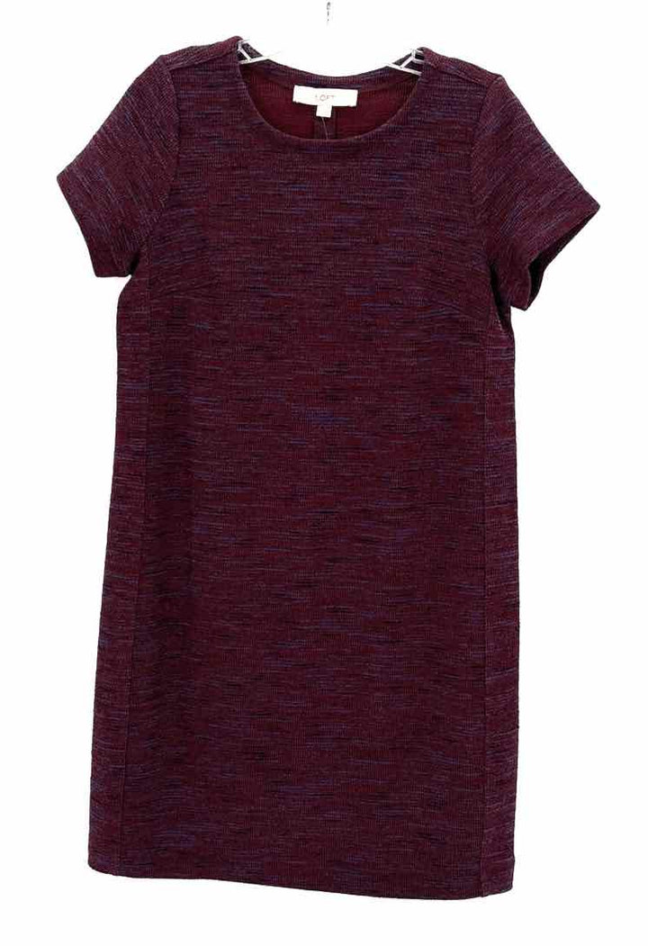 Size M LOFT Burgundy Tweed Dress