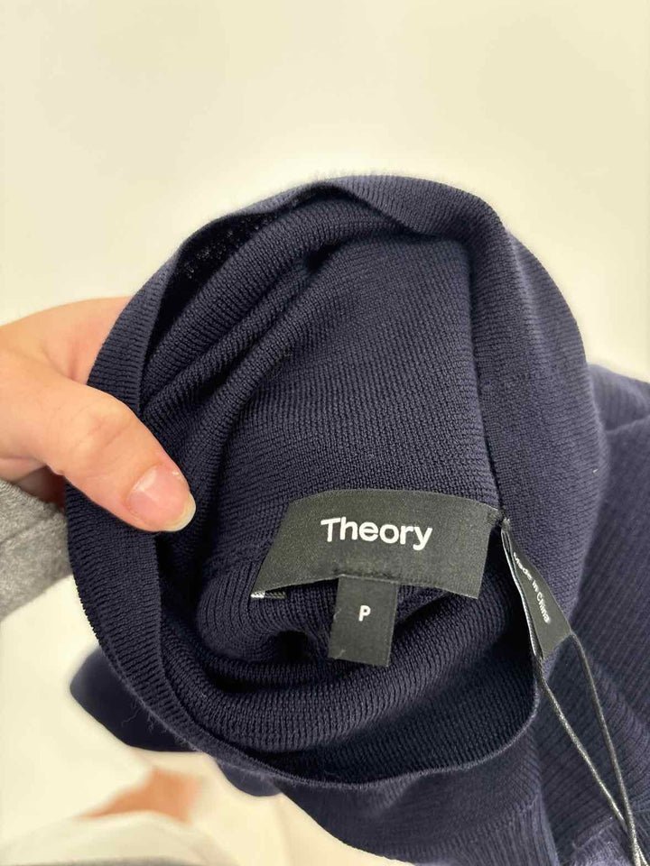 Size Petite THEORY Navy Knit Shirt