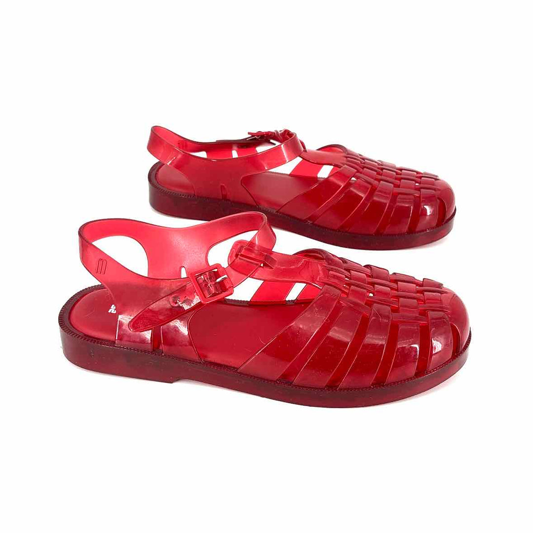 Shoe Size 8 MELISSA Red Rubber Sandals