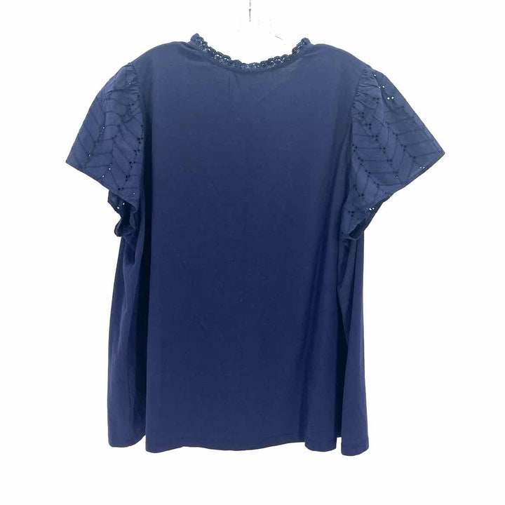 Size 18/20 LANE BRYANT Navy Knit Lace Shirt