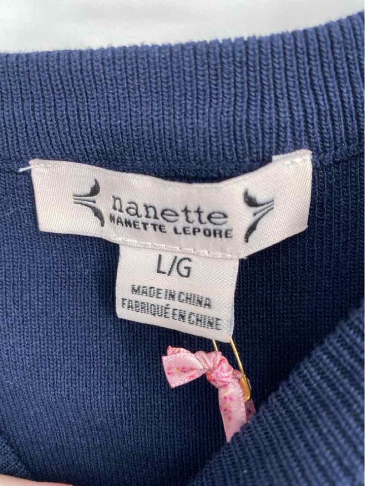 Size L NANETTE LEPORE Navy Sweater