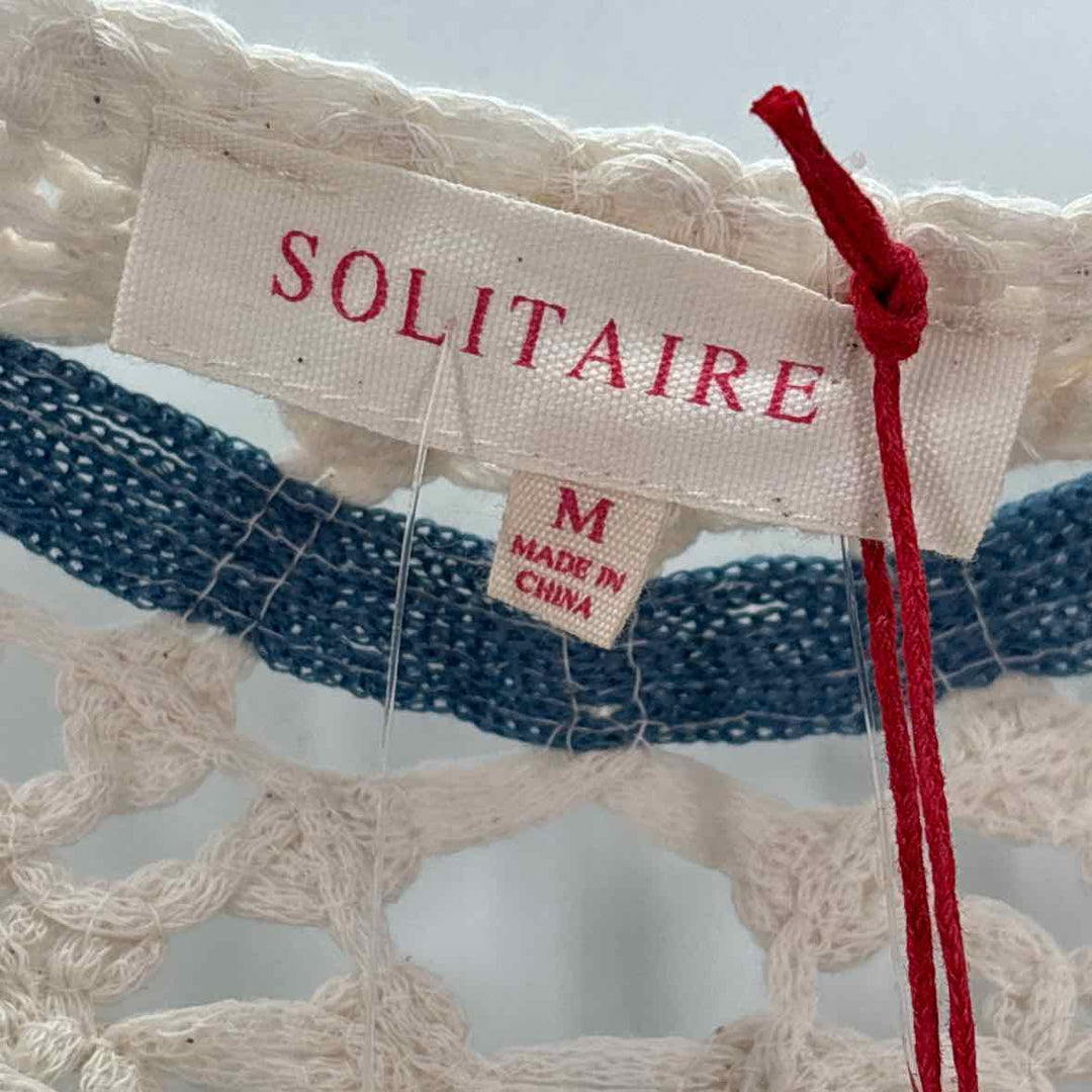 Size M SOLITAIRE Cream Crochet Shirt