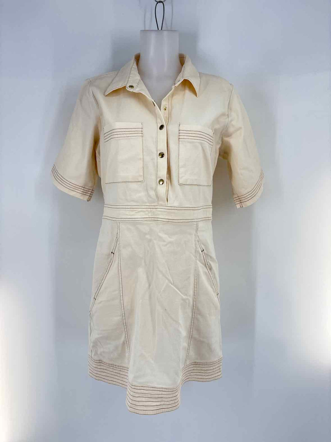 Size L PARKER Cream Dress