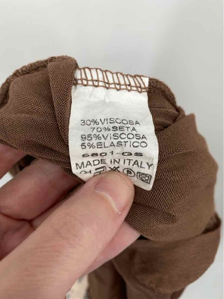 Size M SOFIA VERGARA Brown Sateen Shirt