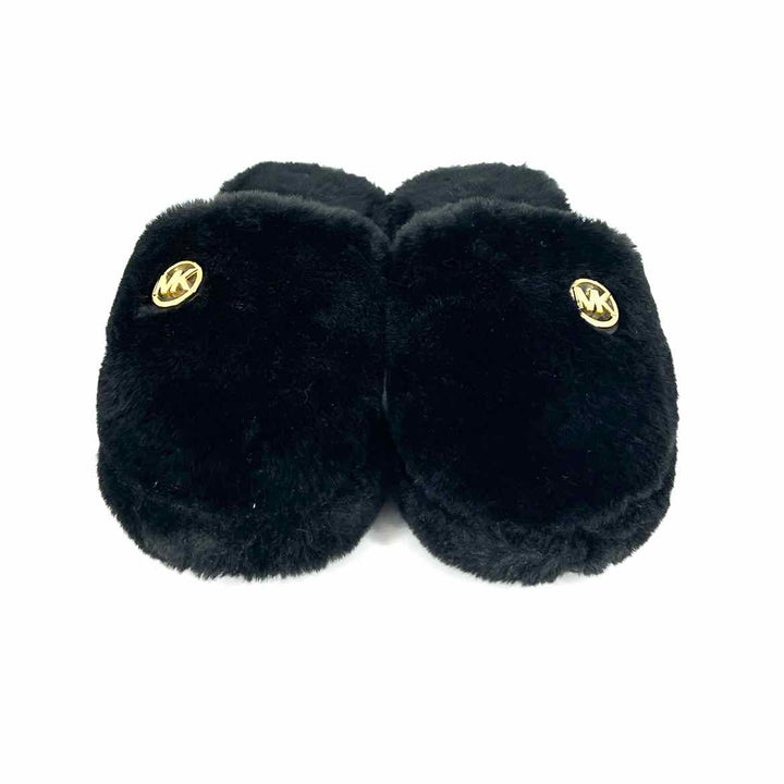 Shoe Size 9 Michael Kors Black Faux Fur Slippers