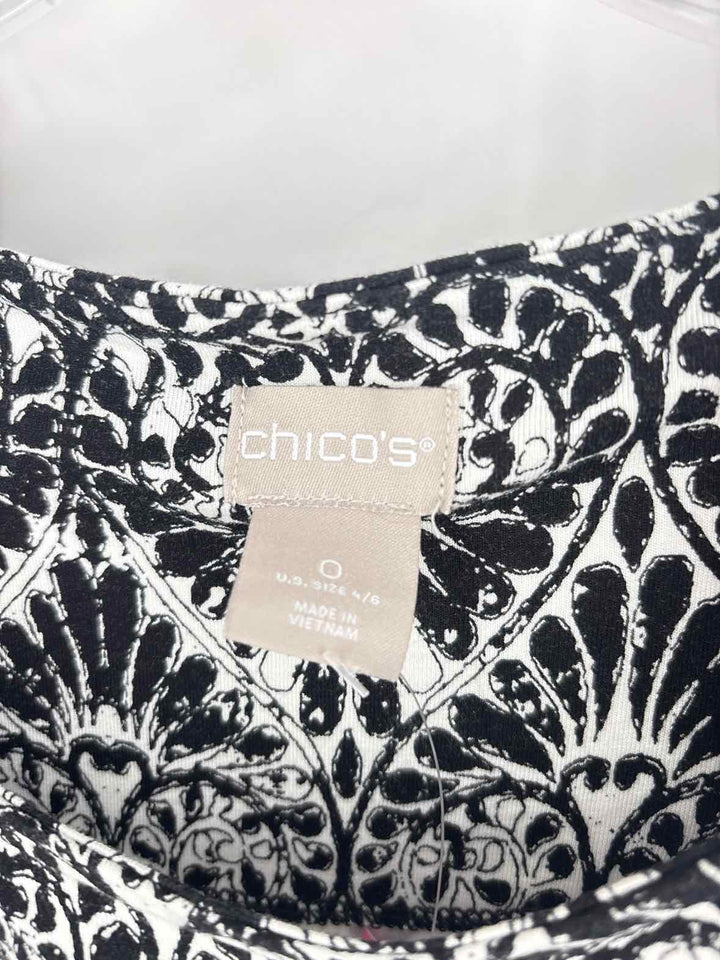 Size 4 Chico's Black/White Dress