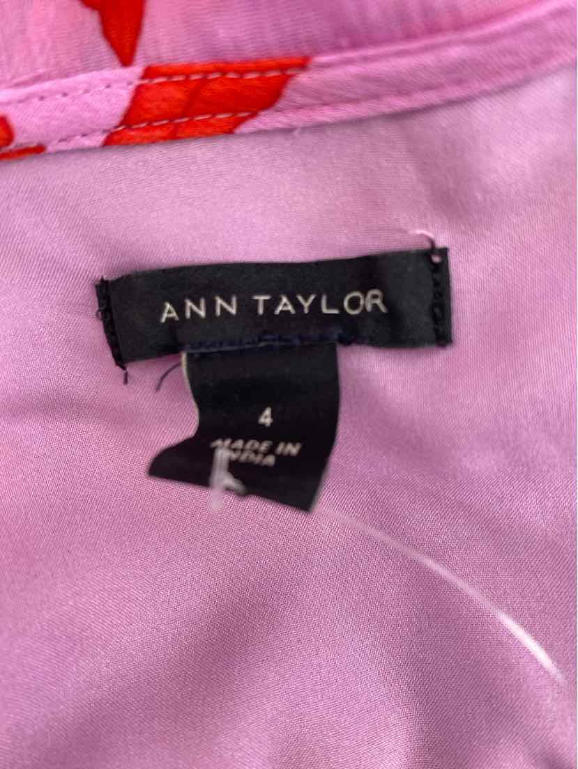 Size 4 Ann Taylor Purple Print Dress