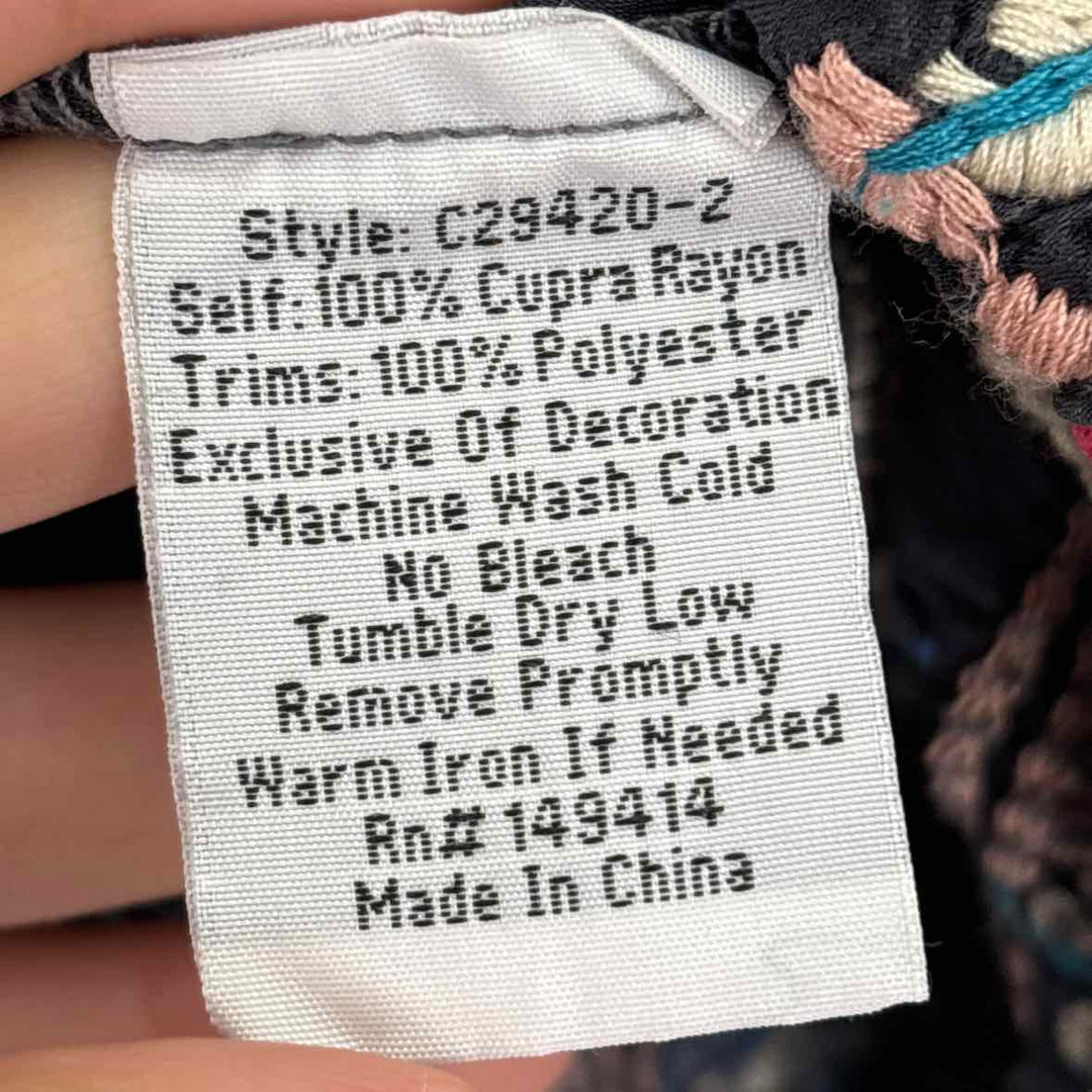 Size XS Johnny Was Navy Rayon Shirt